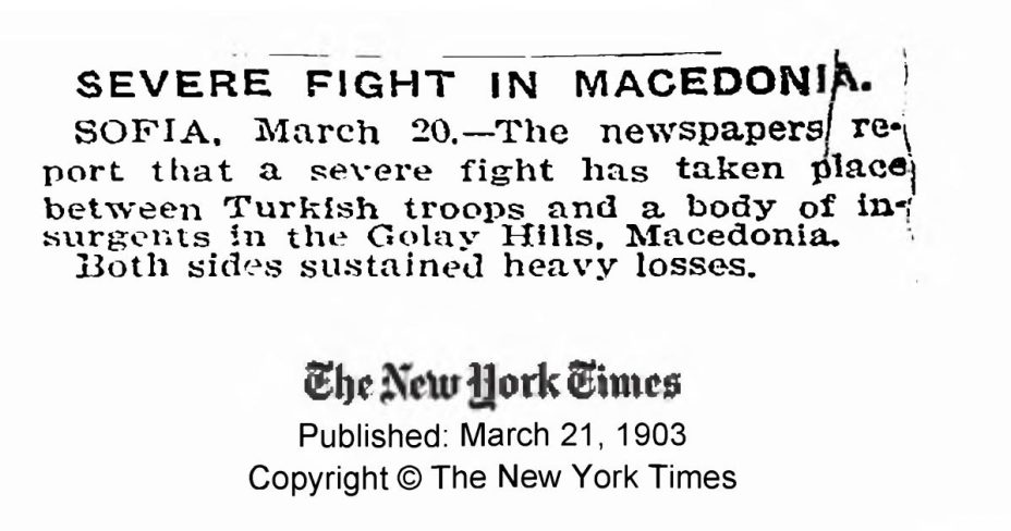 1903.03.21_The New York Times – Severe fight in Macedonia 1903.03.21_The New York Times - Severe fight in Macedonia