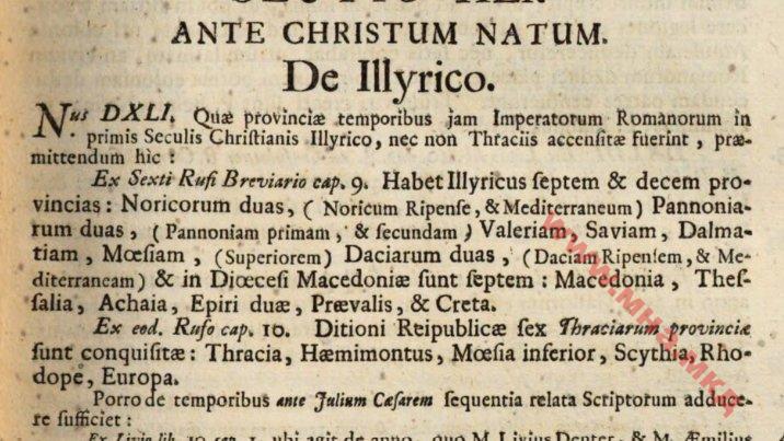 1745_Johann Christoph Jordan – ‘De Originibus Slavicis (De Illyrico – Diœcesi Macedoniæ)’