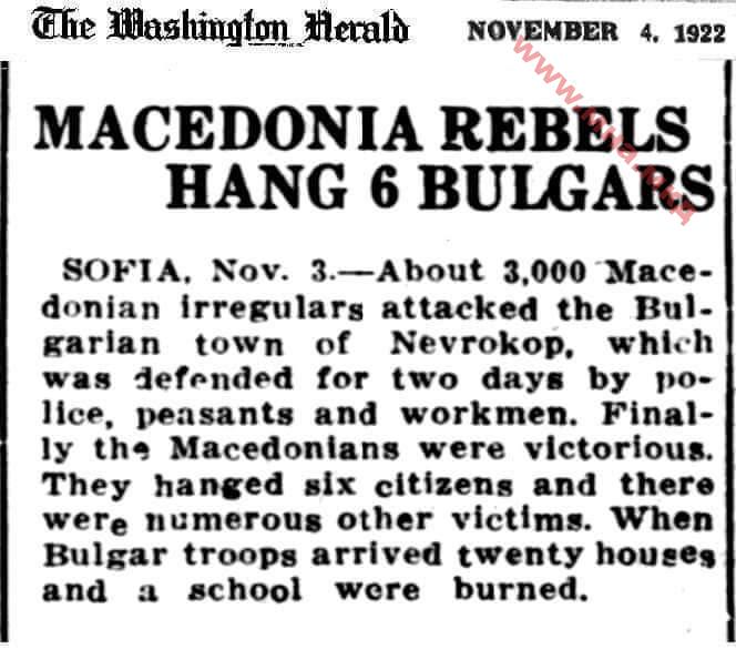 1922.11.04_The Washington Herald – Macedonia rebels hang 6 Bulgars