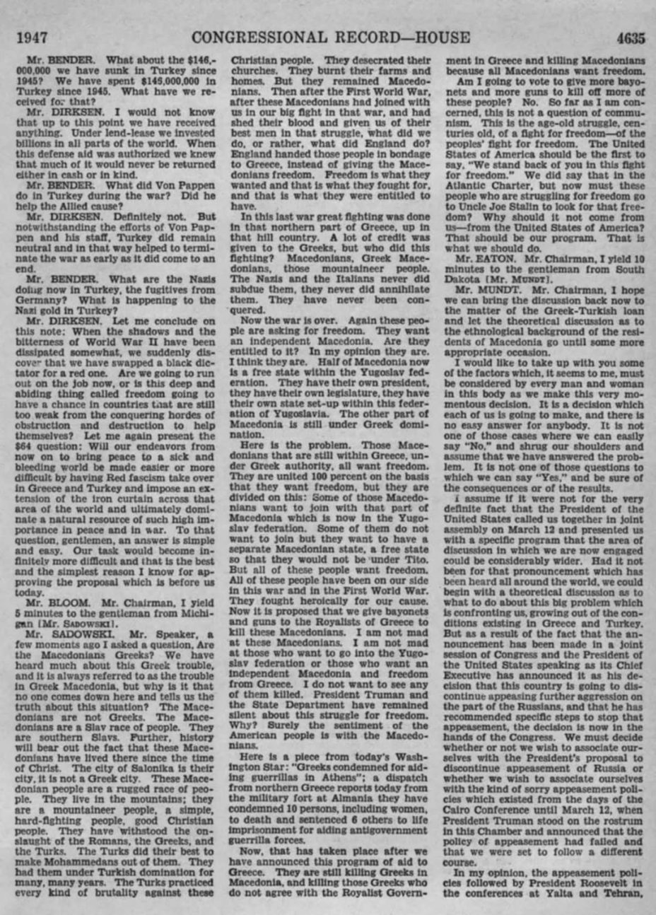 1947.05_George G. Sadowski – Congressional record, USA Congress