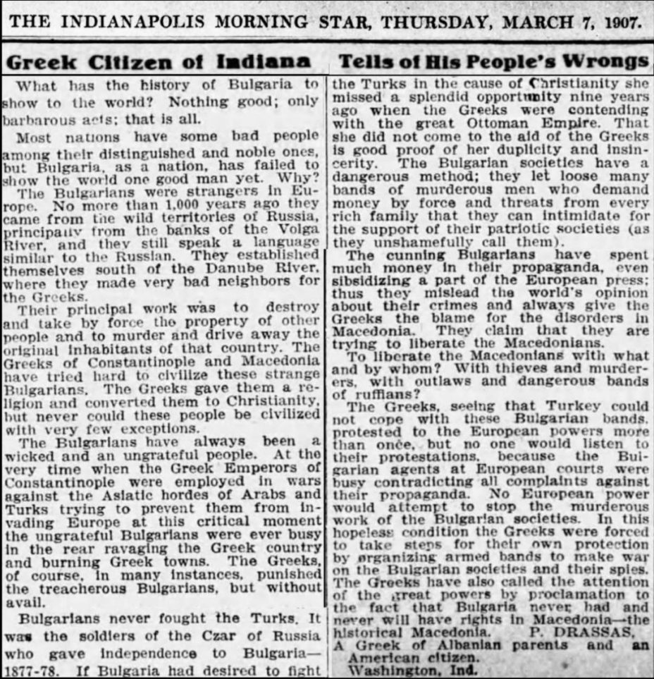 1907.03.07_The Indianapolis Morning Star – Greek citizen of Indiana tells of his people’s wrongs