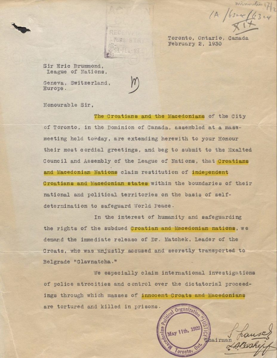 1930.02.02_МПО до Лигата на народите, писмо