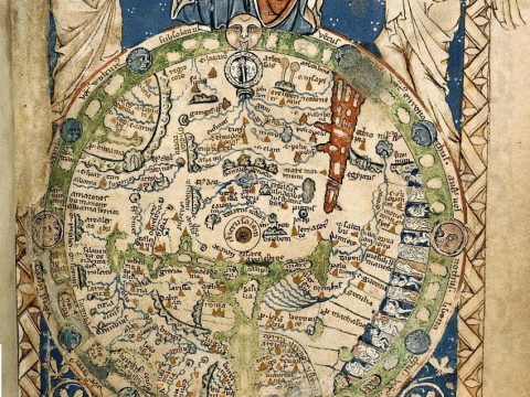 1262 — 1300_British Library – Psalter World Map, Ms-28681, f9r, London