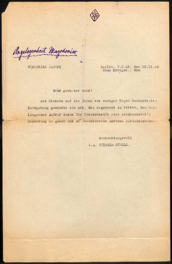 1928.11.20_Eduard Bernstein – ‘Angelegenheit Mazedonier’ 1928.11.20_Eduard Bernstein - 'Angelegenheit Mazedonier'