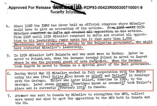 1953.04.16_CIA – ‘Background, whereabouts and activities of Ivan Mihailov’ 1953.04.16_CIA - 'Background, whereabouts and activities of Ivan Mihailov'
