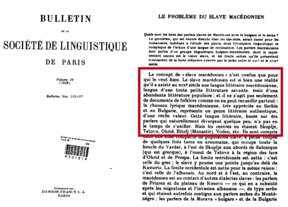 1938_Bulletin de la Société de Linguistique de Paris – ‘Le Probleme du Slave Macèdonien’, 115-117, Paris 1938_Bulletin de la Société de Linguistique de Paris - 'Le Probleme du Slave Macèdonien', 115-117, Paris
