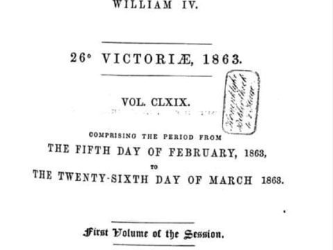 1863_Hansard's Parlimentary Debates, III Series, Vol. CLXIX, First volume, pg.1501, London