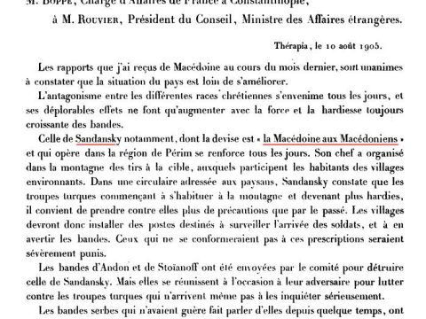 1905_Француската дипломатија во Османлиската империја за Јане Сандански 1905_Француската дипломатија во Отоманската империја за Јане Сандански