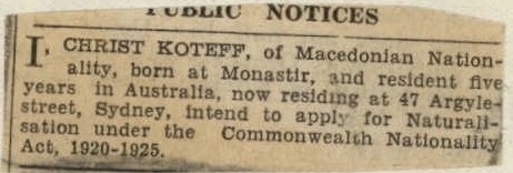 1929.11.05_Christ Koteff of Macedonian Nationality, Australia