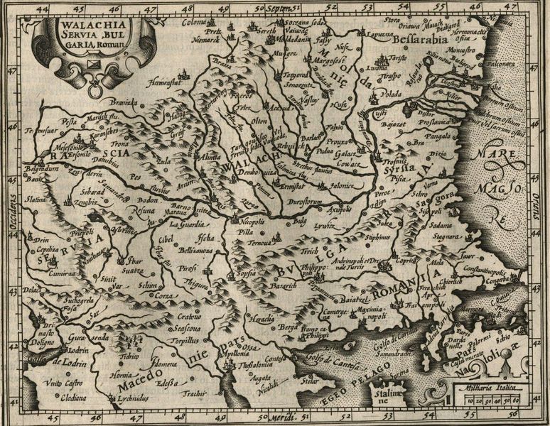 1607_Gerhard Mercator, Iodocus Hondius - 'Walachia, Servia, Bulgaria, Romania', Amsterdam