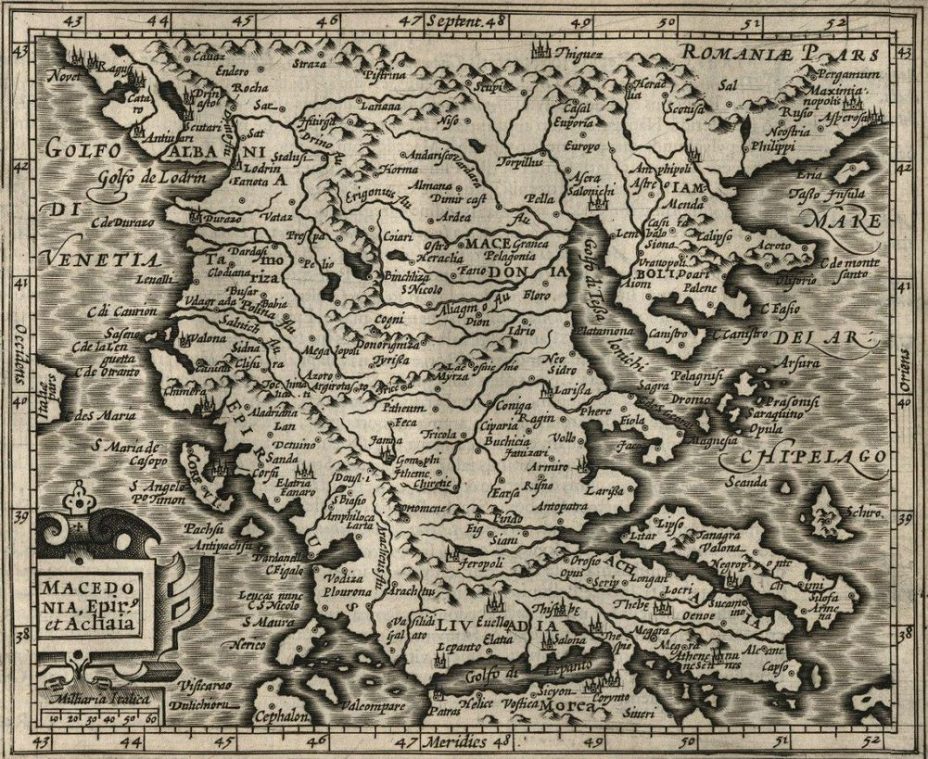 1607_Gerhard Mercator, Iodocus Hondius - 'Macedonia Epirus et Achaia', Amsterdam