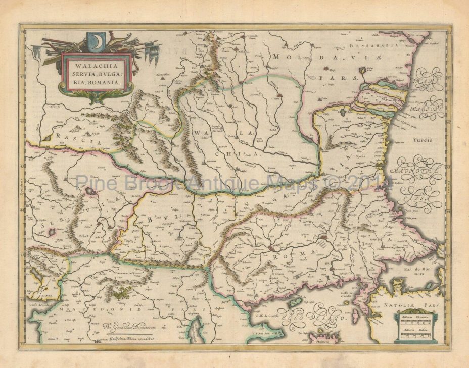 1643_Blaeu - 'Balkans Romania Antique Map'