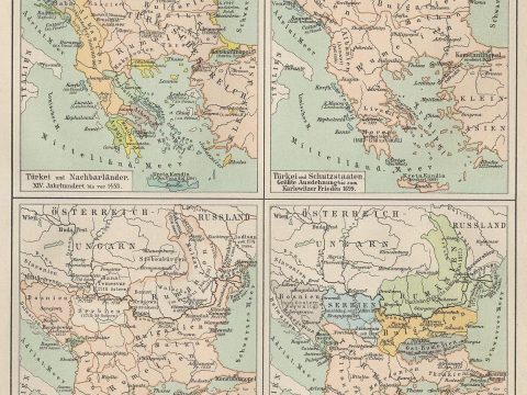 1885_Karte zur Geschichte der Europäischen Türkei, Bibliographisches Institut in Leipzig