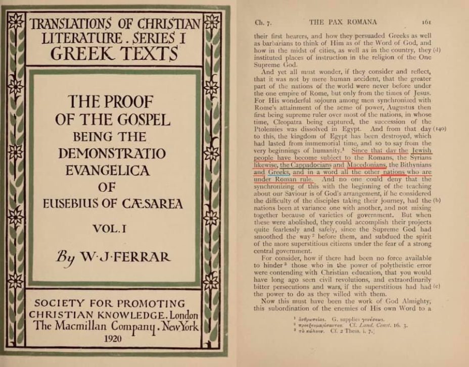 1920_W.J.Ferrar – ’The proof of the gospel being the demonstratio of evangelica of Eusebius of Caesarea‘, New York 1920_W.J.Ferrar - ’The proof of the gospel being the demonstratio of evangelica of Eusebius of Caesarea‘, New York