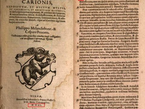 1601_P. Melanchthone & C. Peucero - 'Chronicon Carionis', Bernae