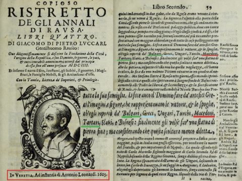 1605_Giacomo Luccari (Jakov Lukarević) – ‘Copioso Ristretto Degli Annali Di Ravsa. Libri Qvattro’, Venetia (Antonio Leonardi) 1605_Giacomo Luccari (Jakov Lukarević) - 'Copioso Ristretto Degli Annali Di Ravsa. Libri Qvattro', Venetia (Antonio Leonardi)