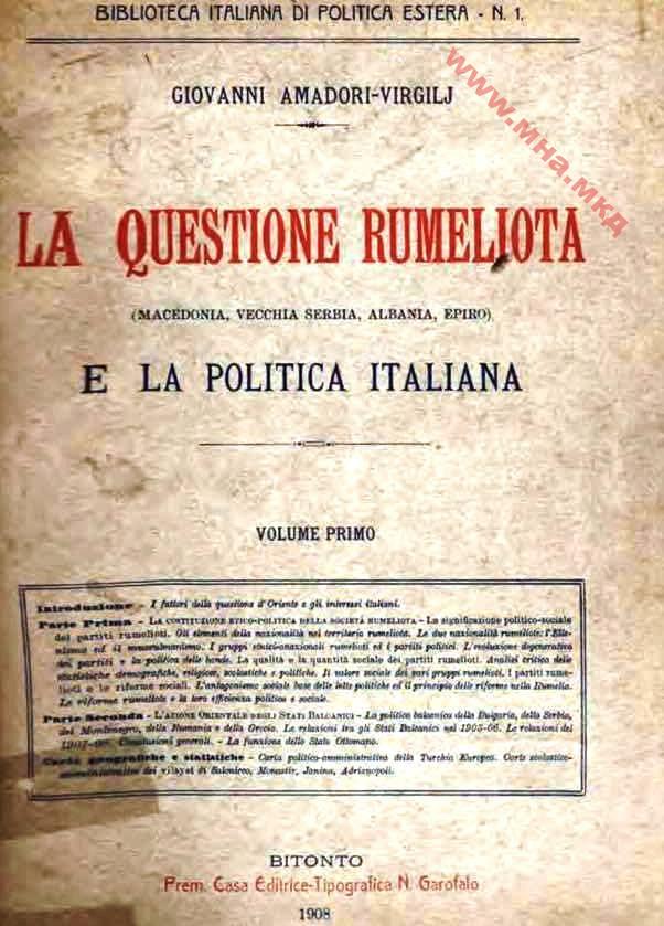 1908_Giovanni Amadori – ‘La Questione Rumeliota’