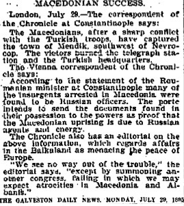 1885.07.29_The Galveston Daily News – Macedonian success 1885.07.29_The Galveston Daily News - Macedonian success