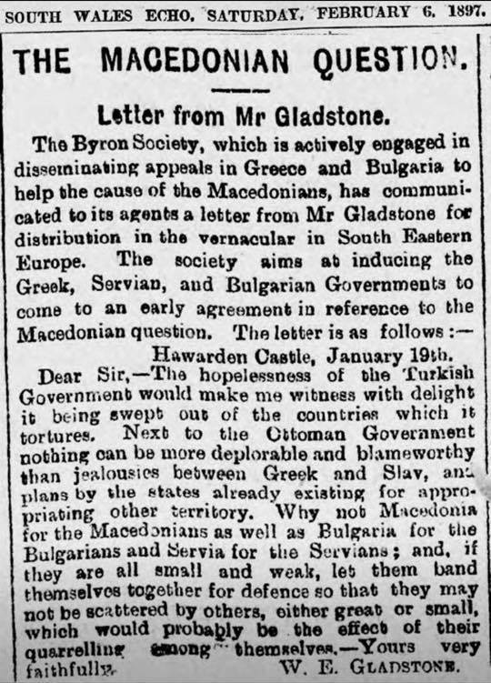 1897.02.06_South Wales Echo – ‘The Macedonian question’ 1897.02.06_South Wales Echo - 'The Macedonian question'