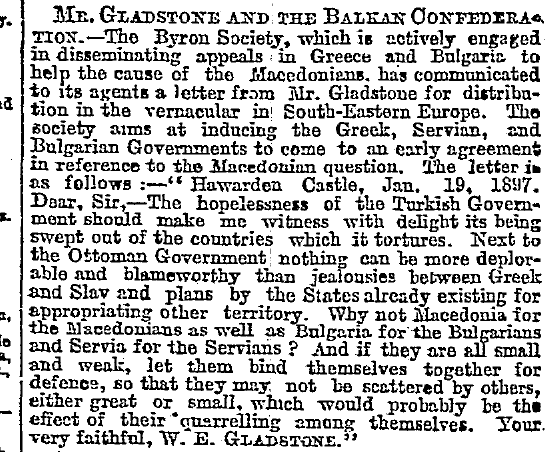 1897.02.06_The New York Times – Mr. Gladstone and the Balkan Confederation 1897.02.06_The New York Times - Mr. Gladstone and the Balkan Confederation