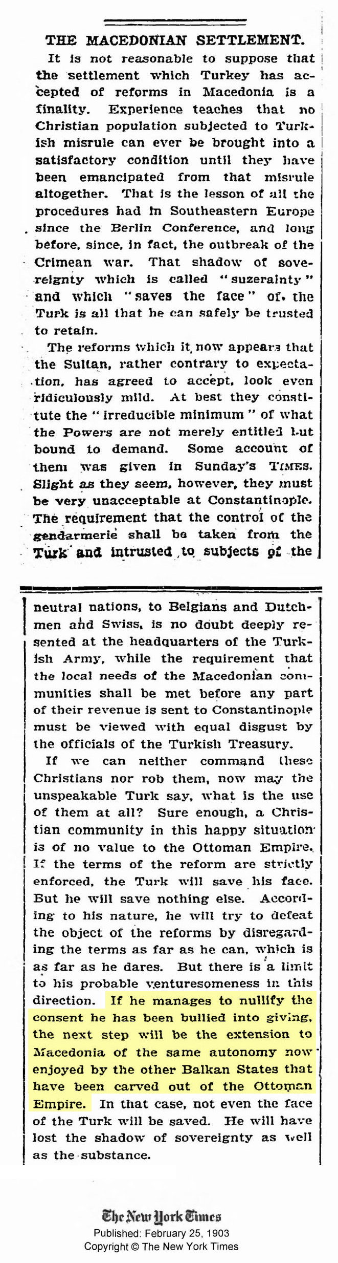 1903.02.25_The New York Times – The Macedonian settlement 1903.02.25_The New York Times - The Macedonian settlement