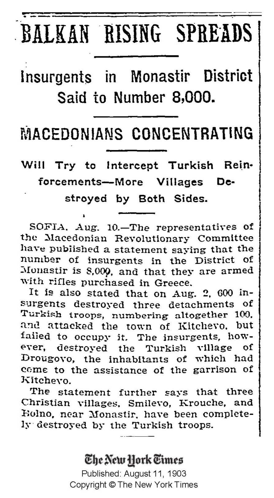 1903.08.11_The New York Times – Balkan rising spreads 1903.08.11_The New York Times - Balkan rising spreads