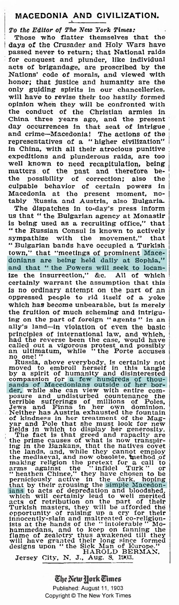 1903.08.11_The New York Times - Macedonia and civilization