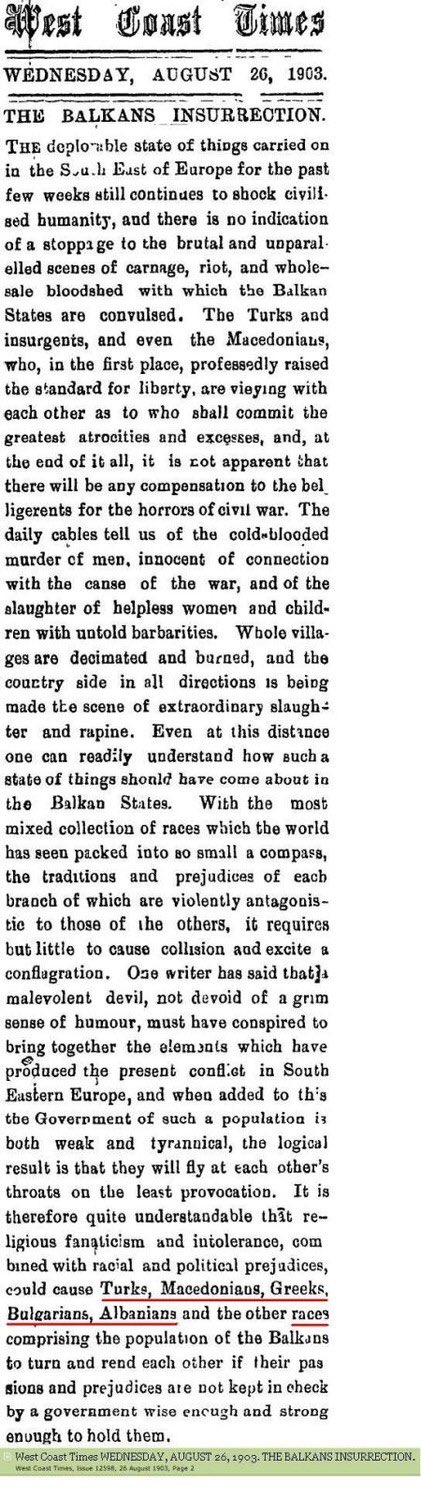 1903.08.26_West Coast Times – The Balkans insurrection 1903.08.26_West Coast Times - The Balkans insurrection