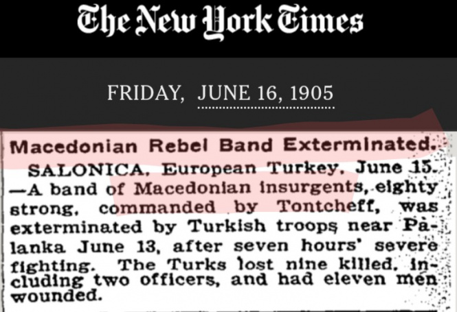 1905.06.16_The New York Times – Уништена Македонска Бунтовничка Чета 1905.06.16_The New York Times