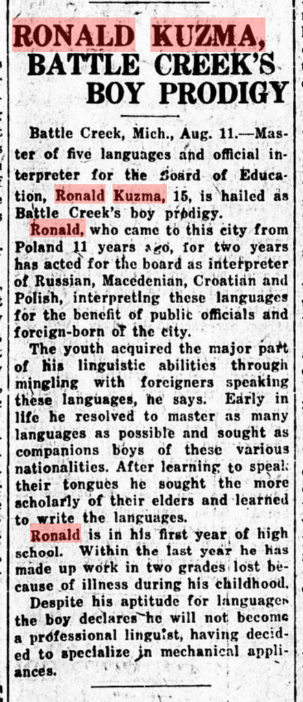 1922.08.11_The Bismark Tribune, Battle Creek, Michigan 1922.08.11_The Bismark Tribune, Battle Creek, Michigan