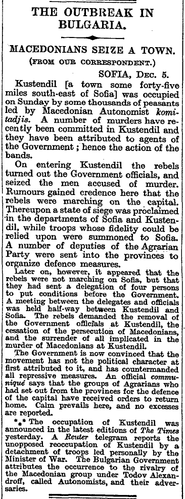 1922.12.07_The London Times – The outbreak in Bulgaria, p11 1922.12.07_The London Times - The outbreak in Bulgaria, p11
