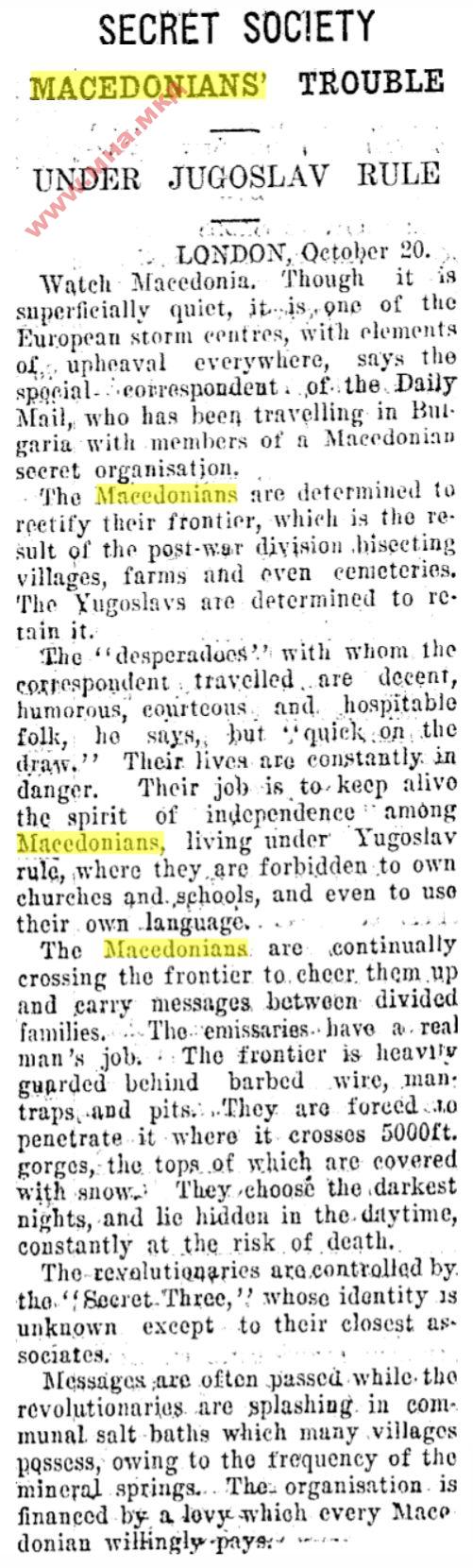 1933.11.02_Poverty Bay Herald – Secret Society