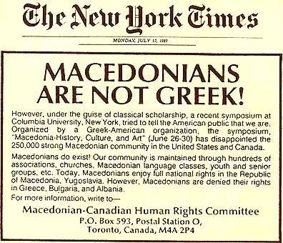 1989.07.17_The New York Times – Macedonians are not Greek! 1989.07.17_The New York Times - Macedonians are not Greek!-01