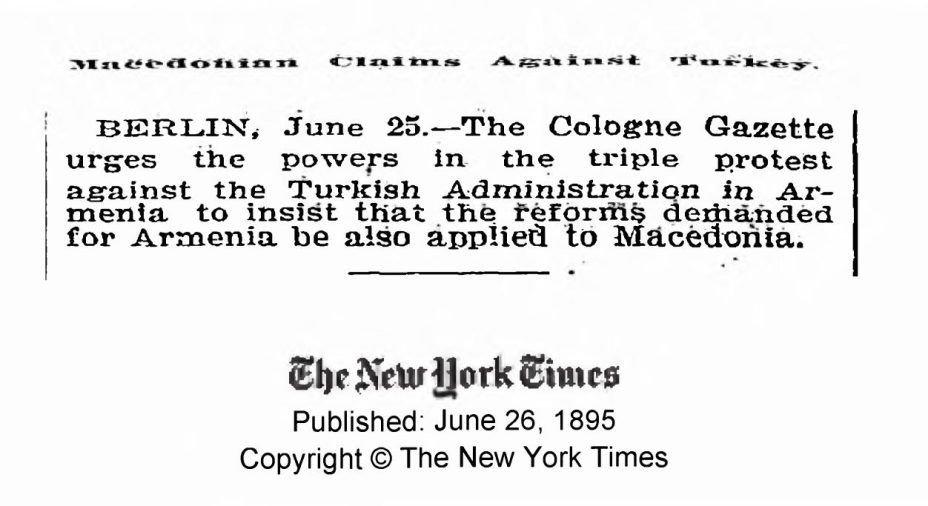 1895.06.26_The New York Times – Macedonian claims against Turkey 1895.06.26_The New York Times - Macedonian claims against Turkey