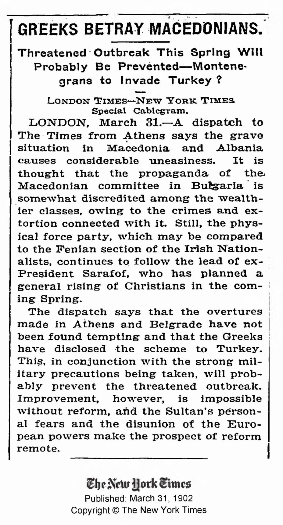 1902.03.31_The New York Times – Greeks betray Macedonians 1902.03.31_The New York Times - Greeks betray Macedonians