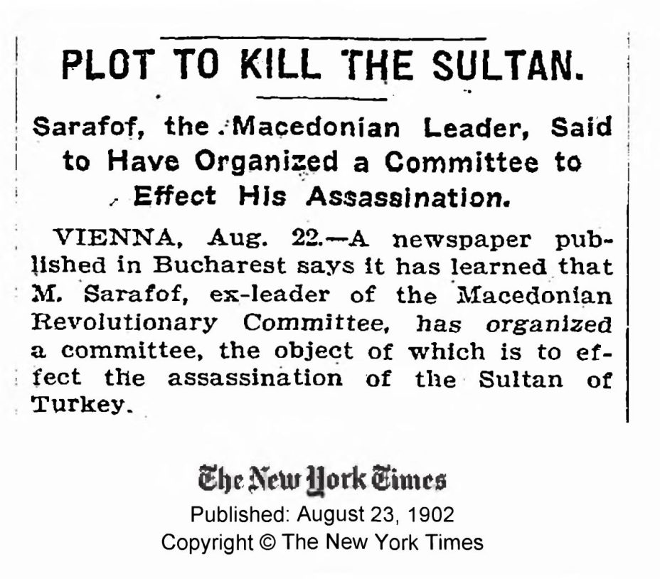 1902.08.23_The New York Times – Plot to kill the Sultan 1902.08.23_The New York Times - Plot to kill the Sultan
