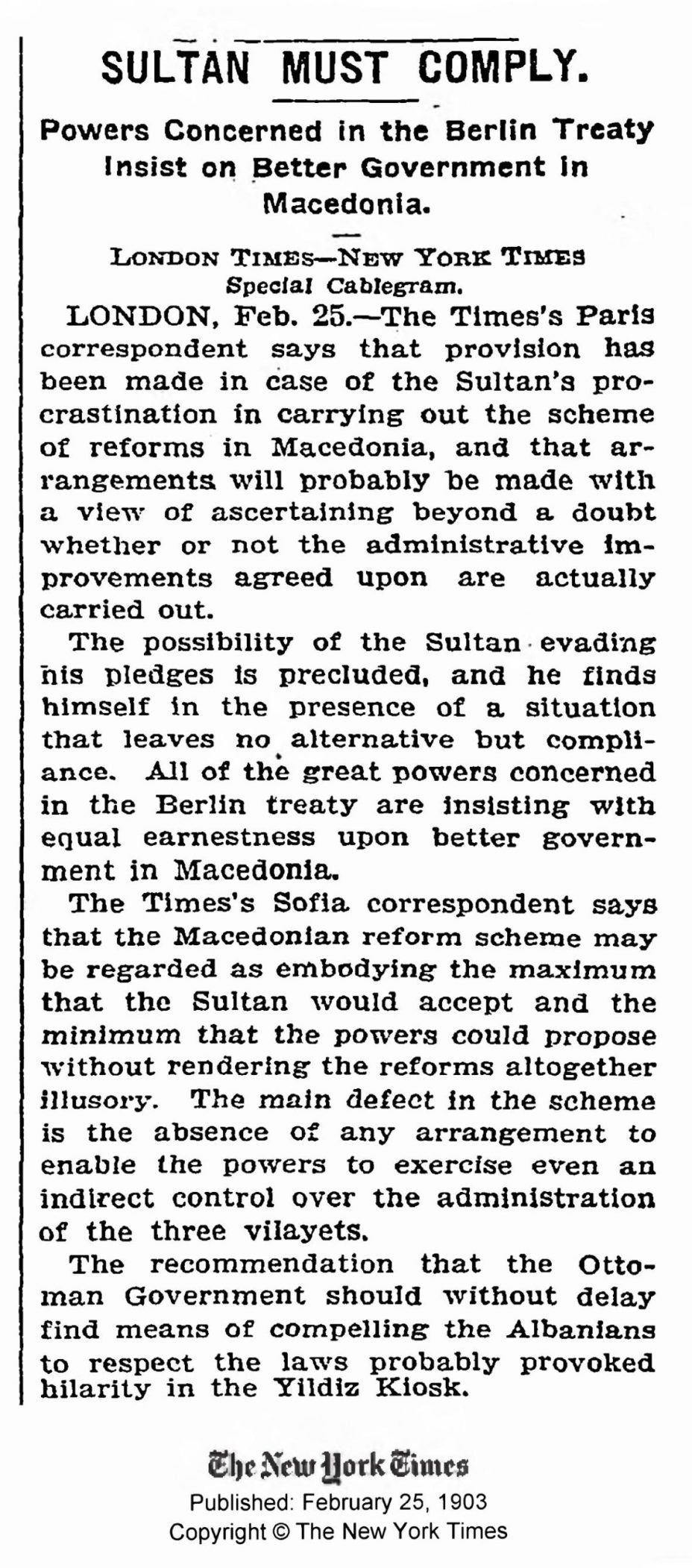 1903.02.25_The New York Times - Sultan must comply