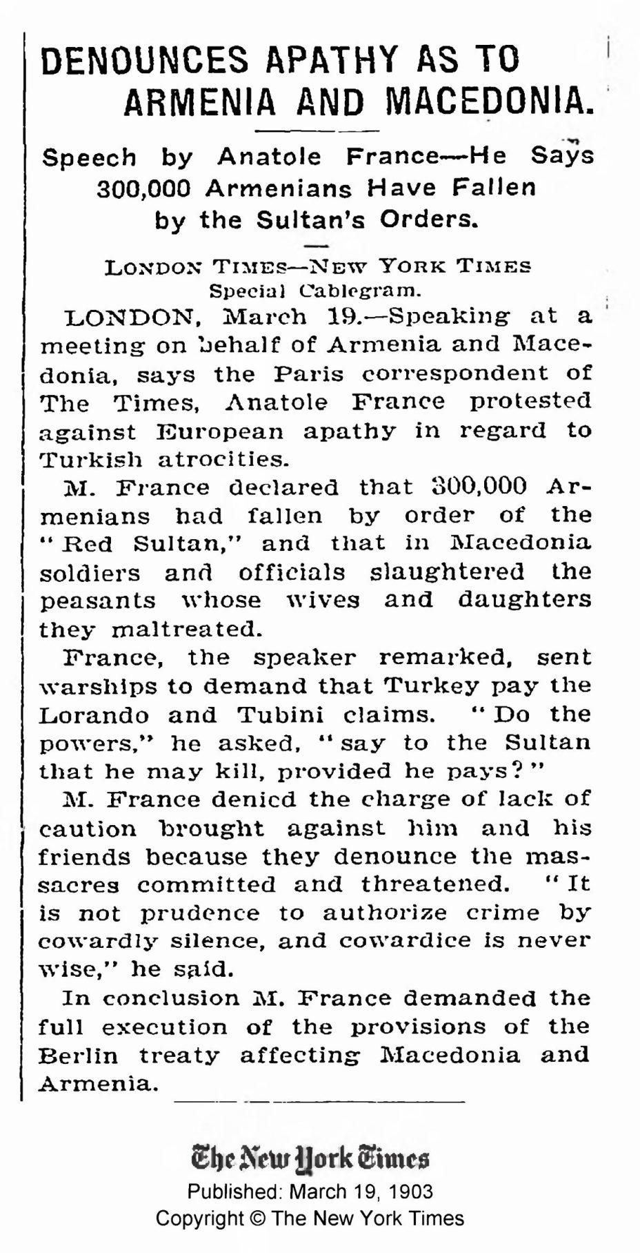 1903.03.19_The New York Times – Armenia and Macedonia 1903.03.19_The New York Times - Armenia and Macedonia