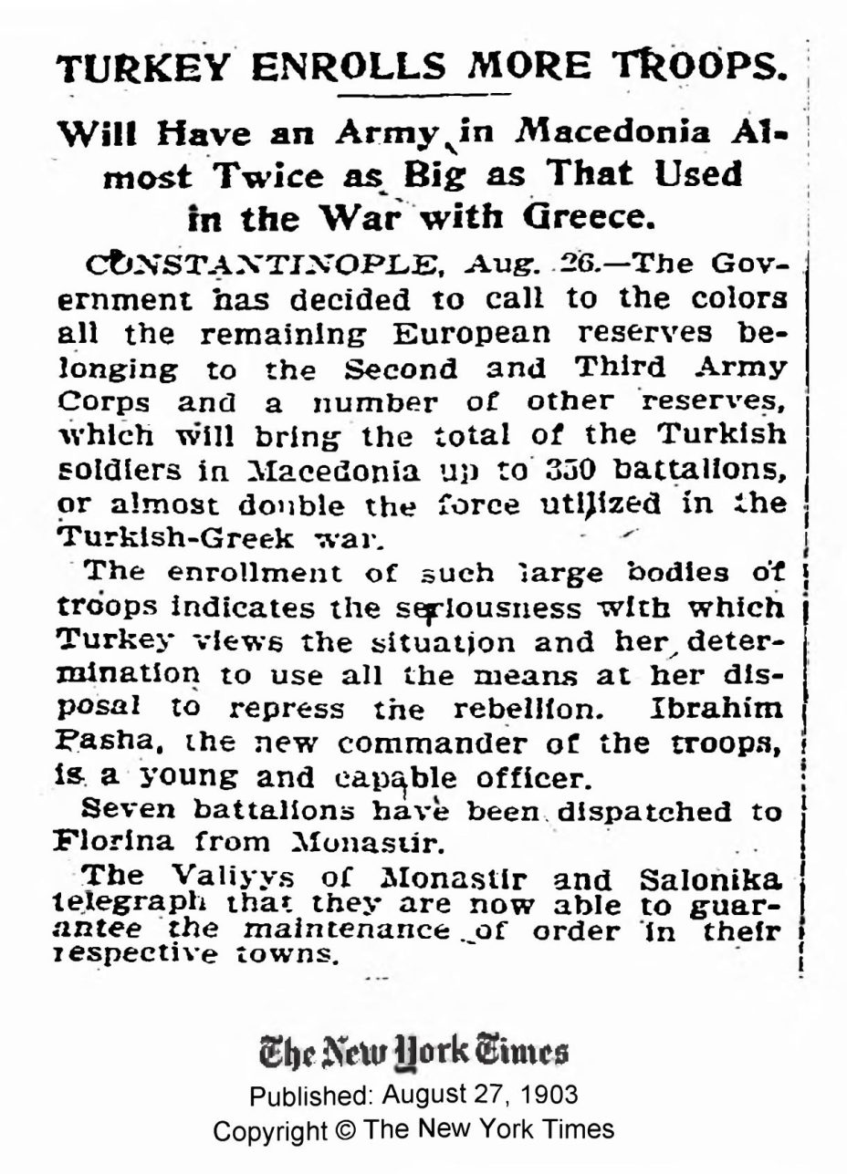 1903.08.27_The New York Times – Turkey enrolls more troops 1903.08.27_The New York Times - Turkey enrolls more troops