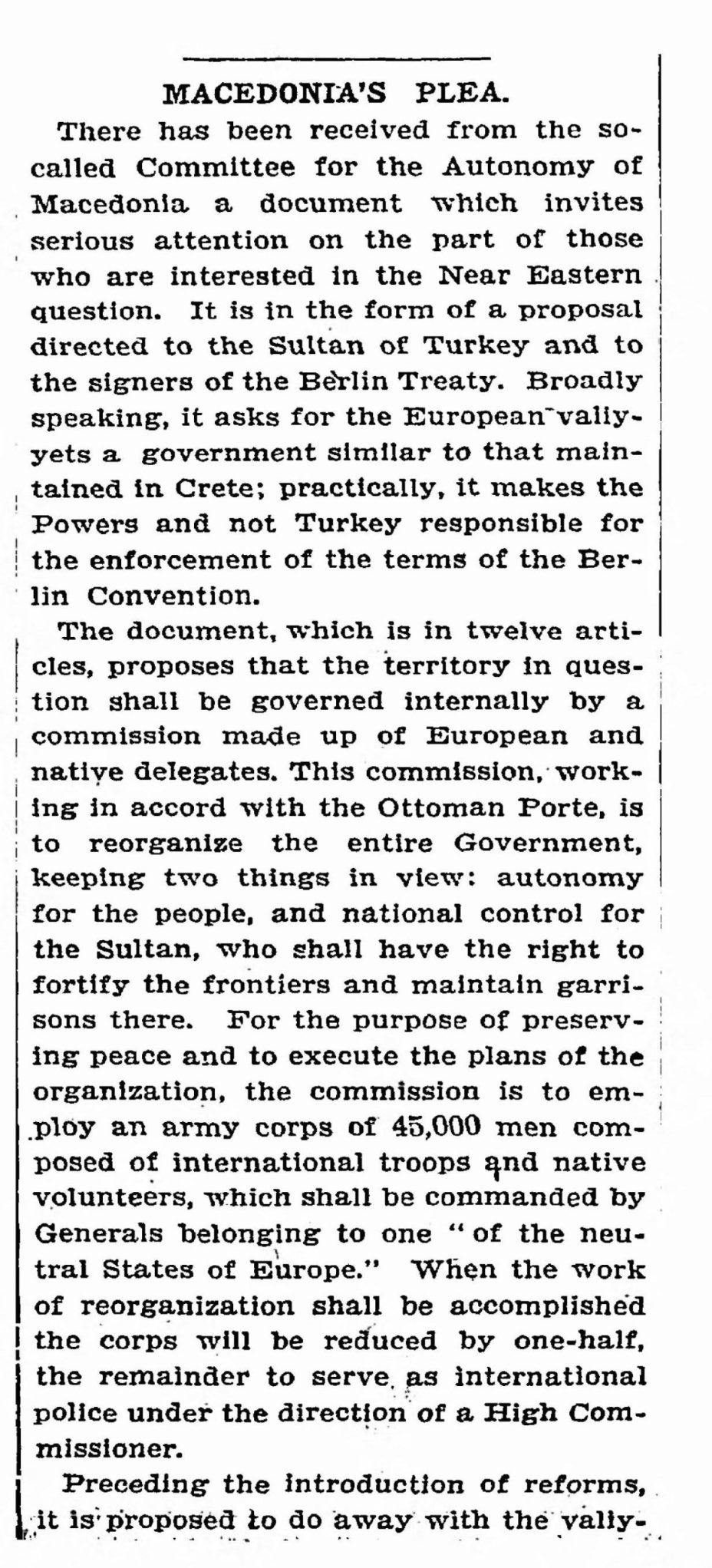 1903.09.13_The New York Times – Macedonian Plea 1903.09.13_The New York Times - Macedonian Plea
