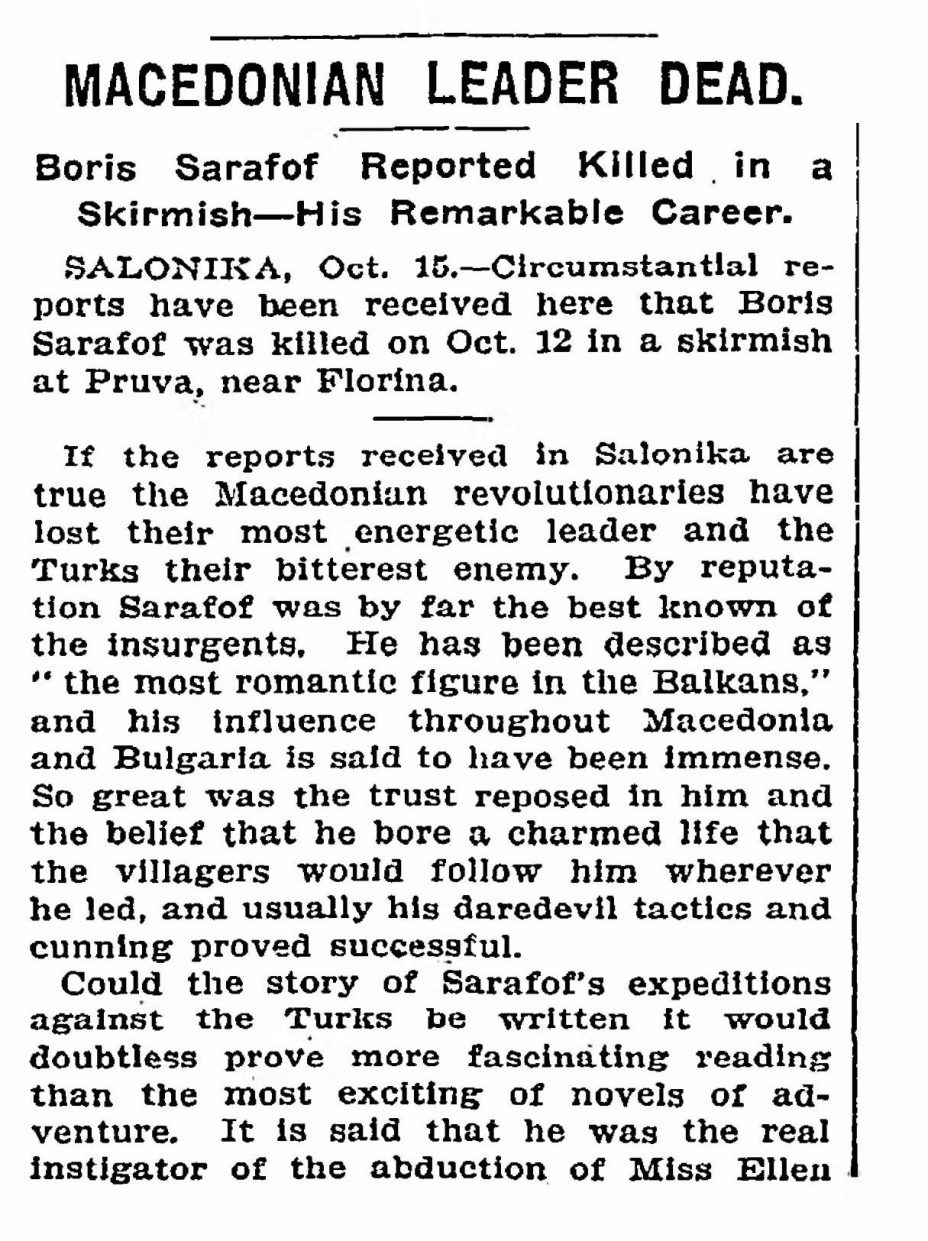 1903.10.16_The New York Times – Macedonian leader dead 1903.10.16_The New York Times - Macedonian leader dead