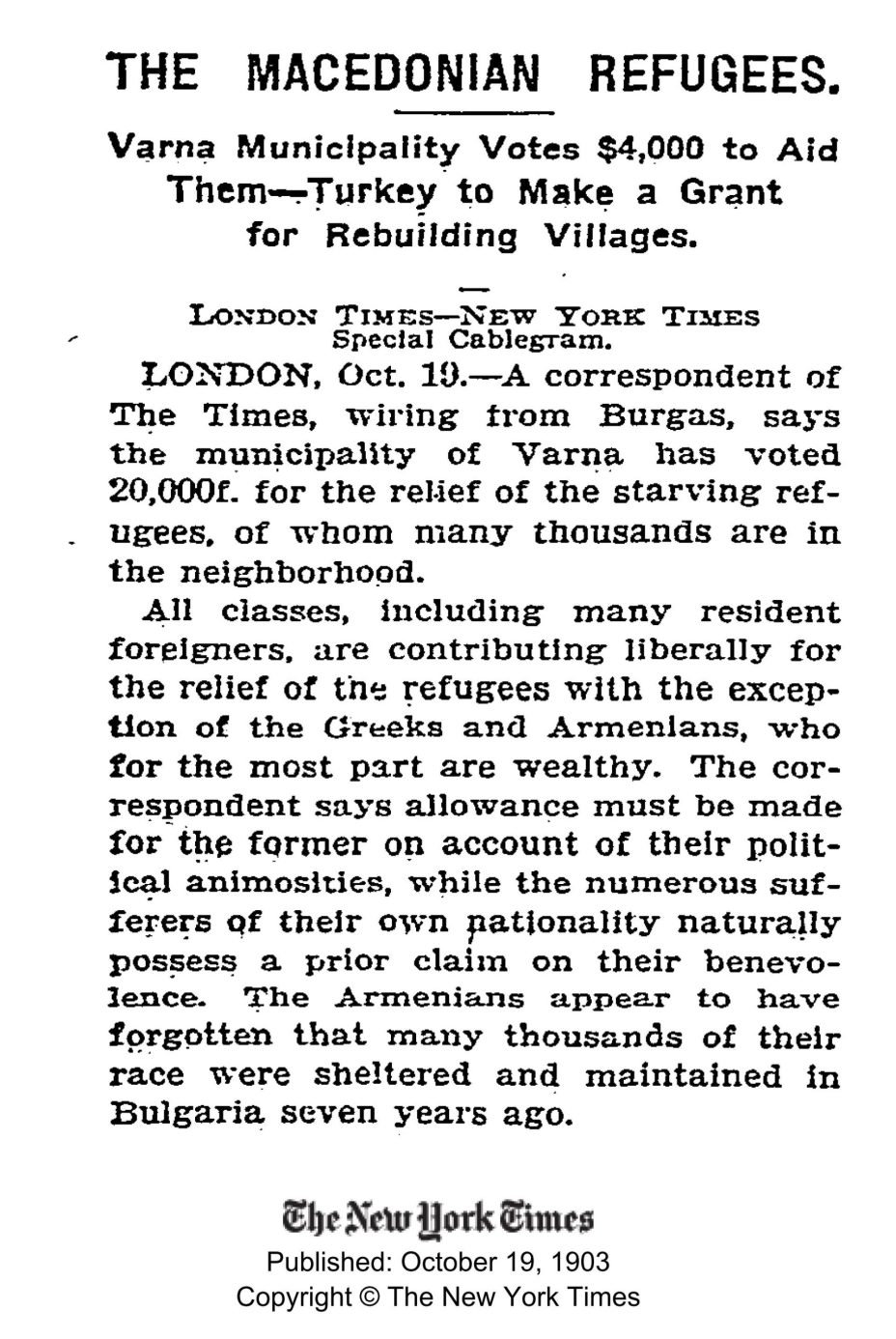 1903.10.19_The New York Times – The Macedonian refugees 1903.10.19_The New York Times - The Macedonian refugees