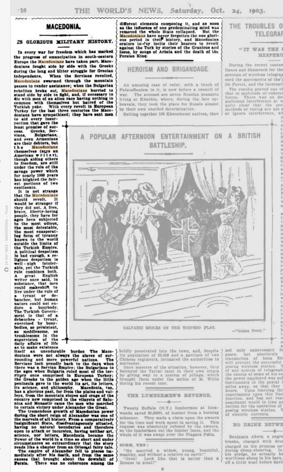 1903.10.24_The World’s News – Macedonia and its glorious military history 1903.10.24_The World's News - Macedonia and its glorious military history