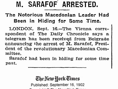 1902.09.16_The New York Times - M. Sarafof Arrested