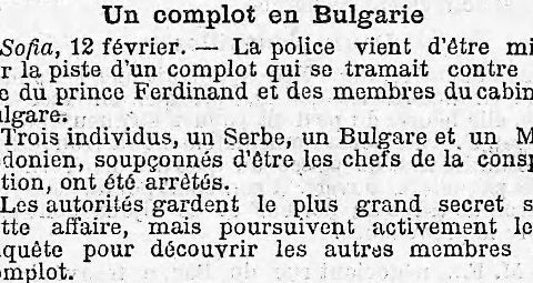 1891.02.14_La Presse, Paris - A plot in Bulgaria