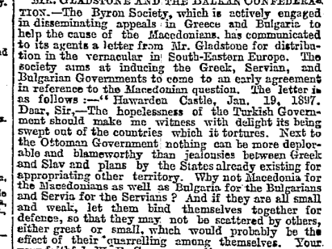 1897.02.06_The New York Times – Mr. Gladstone and the Balkan Confederation 1897.02.06_The New York Times - Mr. Gladstone and the Balkan Confederation