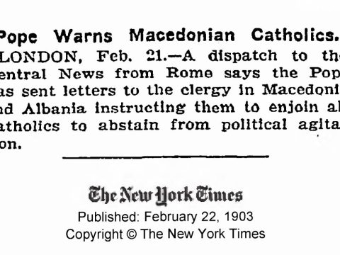 1903.02.22_The New York Times - Pope warns Macedonian catholics