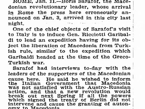 1904.01.12_The New York Times - Boris Sarafof in Rome