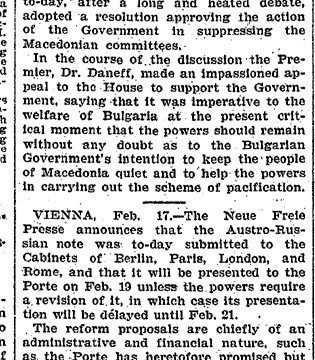 1904.02.17_The New York Times – Fear of Balkan war 1904.02.17_The New York Times - Fear of Balkan war