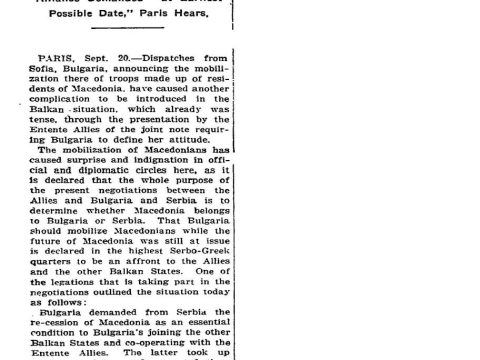 1915.09.21_The New York Times - Bulgaria anger allies and Balkans